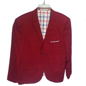 Red Paisley & Gray Sports Coat with Plaid Lining
